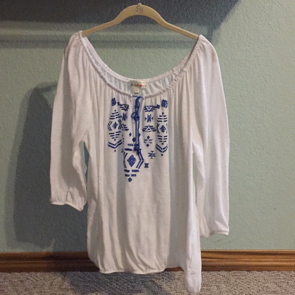 Derek Heart Peasant Top